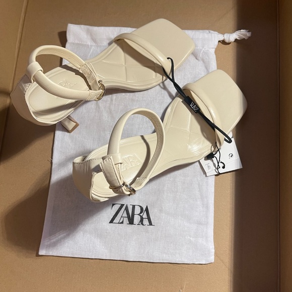NWT ZARA LEATHER HEELS - Picture 15 of 15